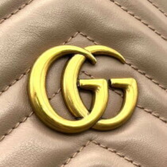 Gucci GG Marmont Bucket Bag pink Beige leather shoulder - Picture 9 of 11